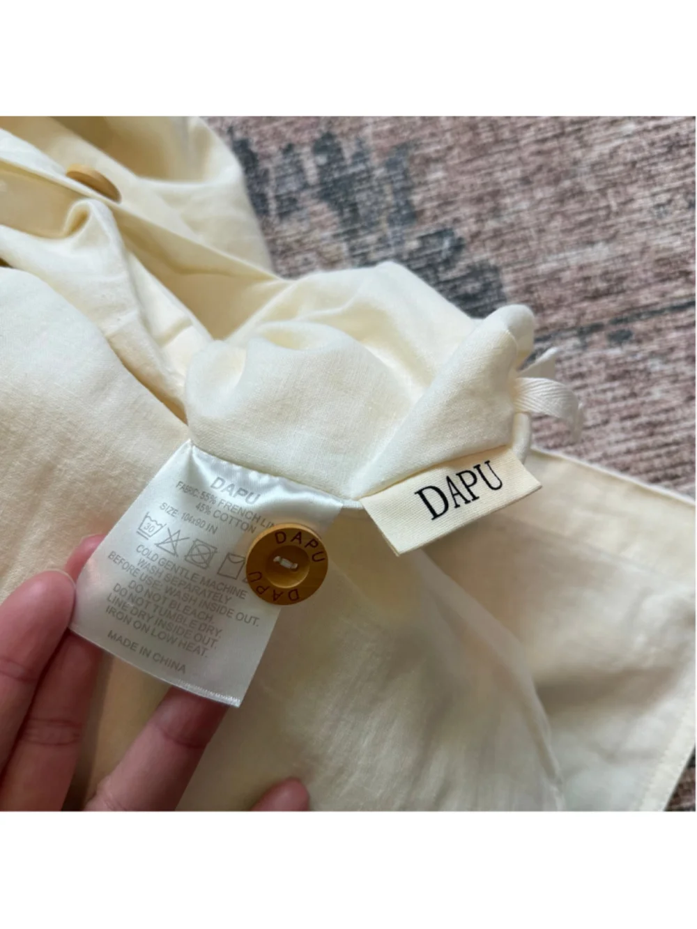 DAPU Linen Cotton King Duvet Cover Set